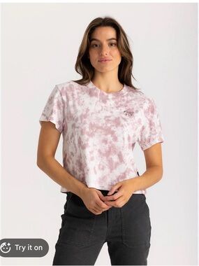 Free Fly Apparel Dusty Pink Tie-Dye Crop Tee size small